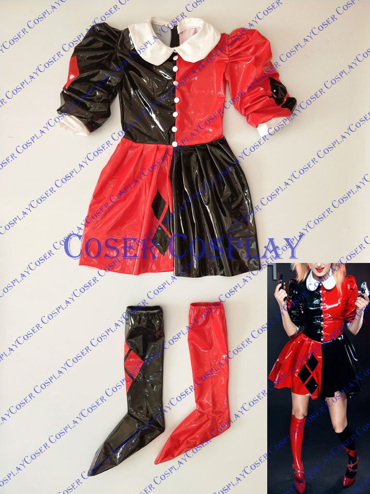 2019 Harley Quinn Cosplay Costume Dress PVC 0421